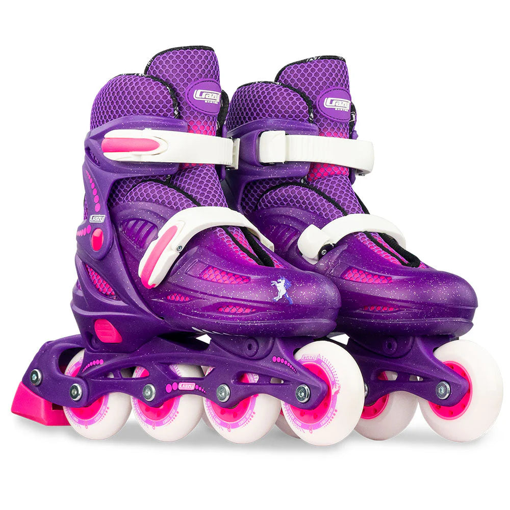 Crazy Skates 148 Inline Skates (Black & Purple Glitter)