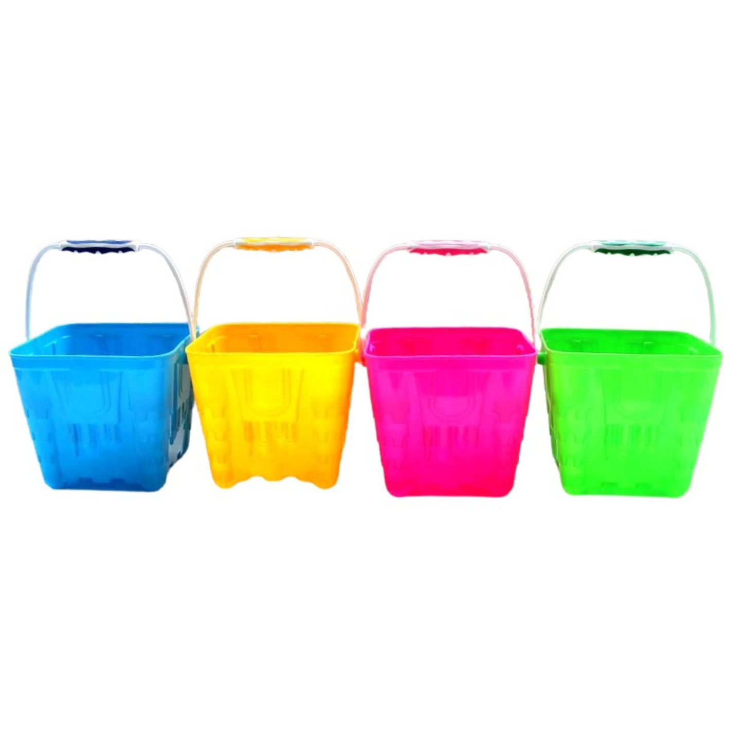 Beach Bucket Square Castle (Assorted, 15cm)
