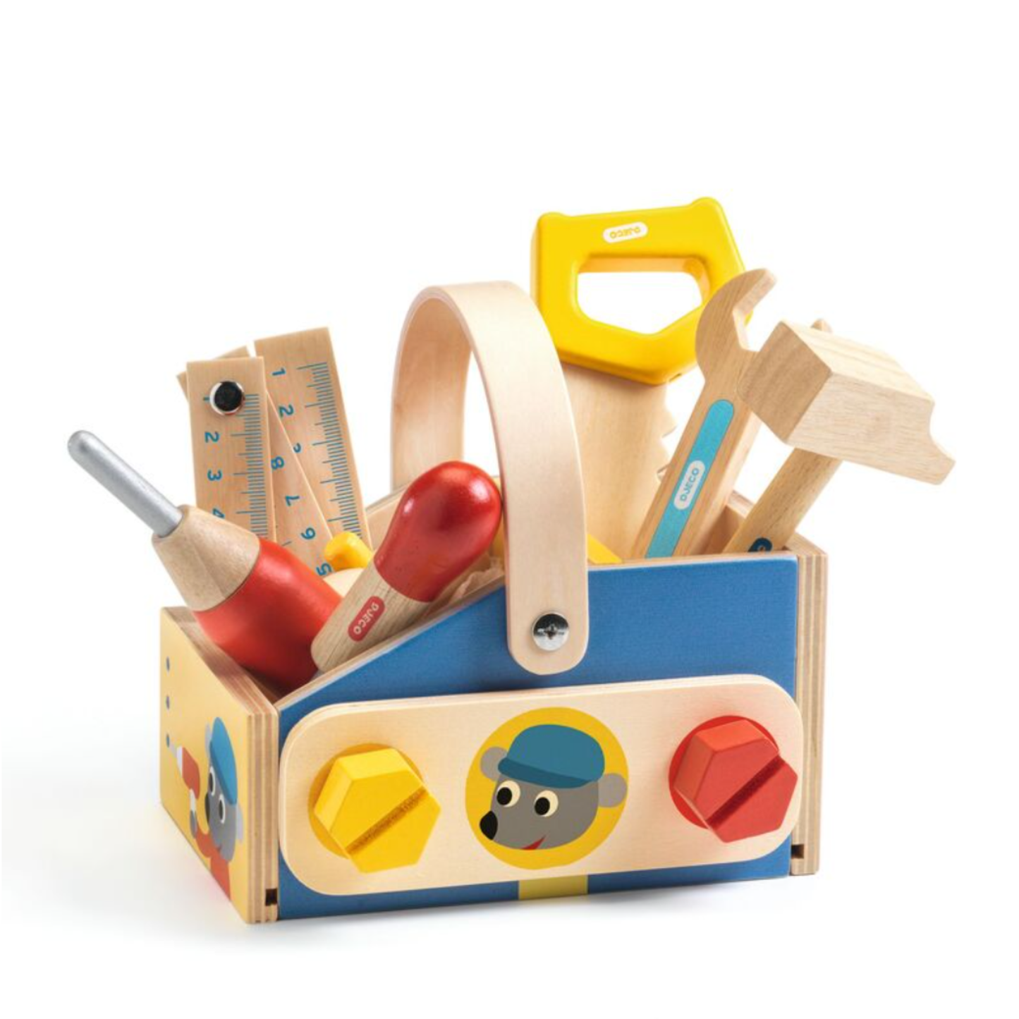 Minibrico Wooden Toolbox with Tools (10 pcs)