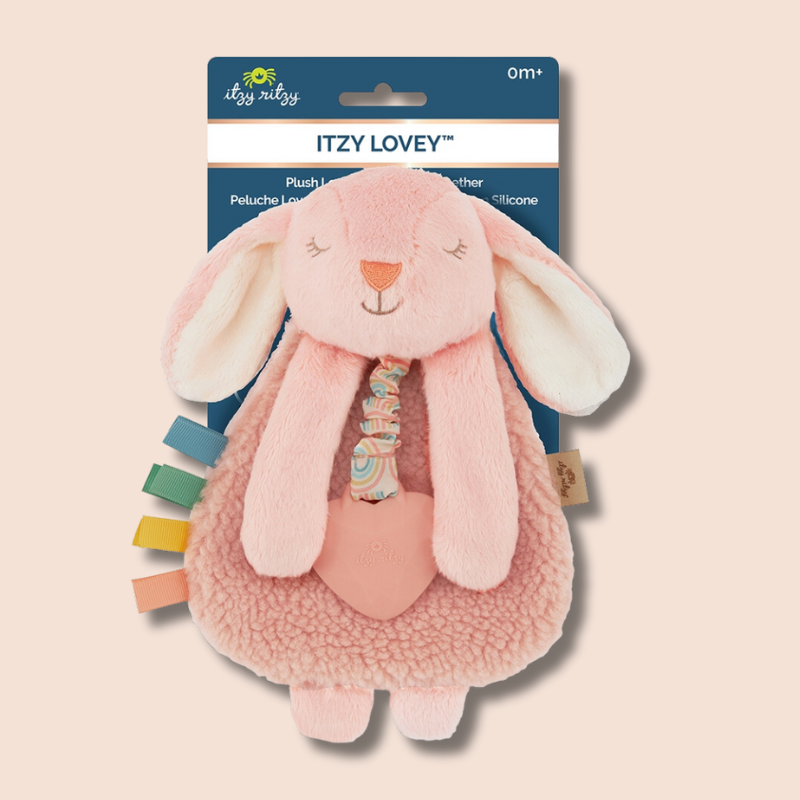 Lovey Plush & Teether Toy. - Bunny