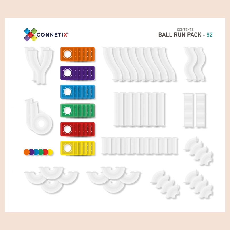 Connetix Rainbow Ball Run Pack (92 Pieces)