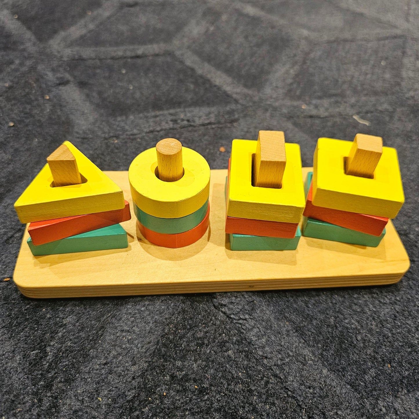 Wooden Shape Stacking and Sorting Puzzle (Second Play)