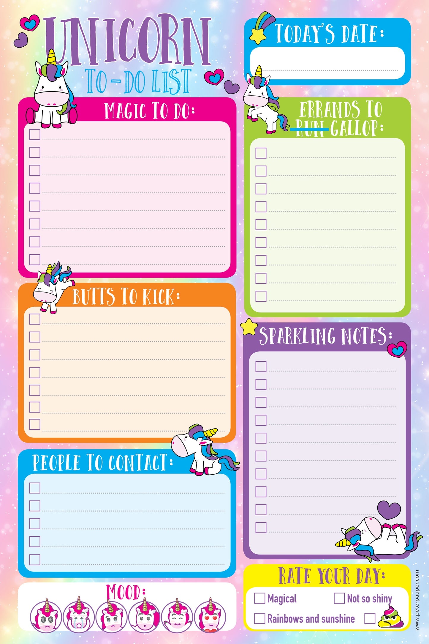 Unicorn notebook, sticker and pen bundle