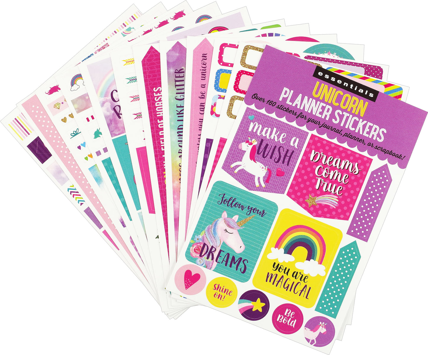 Unicorn notebook, sticker and pen bundle