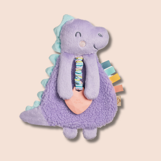 Lovey Plush & Teether Toy. - Purple Dino