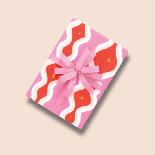 Christmas Gift Wrap | Retro Swirl Bright Pink & Poppy Red (10 metres)