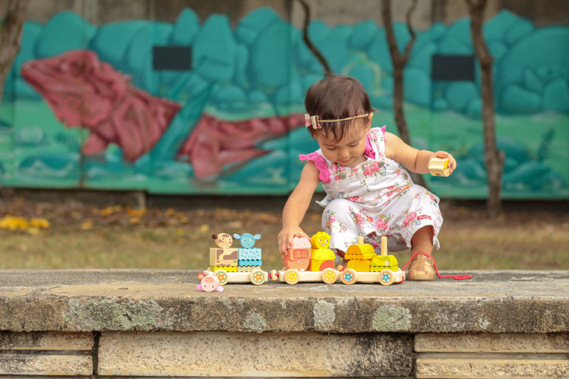 Djeco Wooden Pull-Along Trains – Jungle, Farm & Creafarm