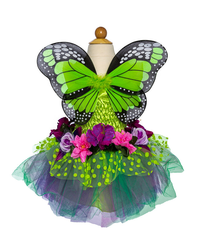 Green Fairy Blooms Deluxe Dress with Wings