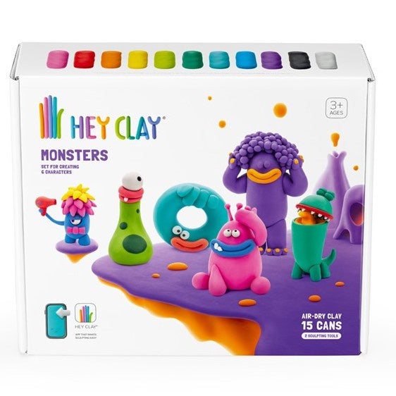Hey Clay Modelling Kit | Monsters (15 Cans)