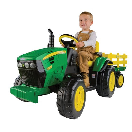 12V John Deere Ground Force Tractor & Stake Wagon