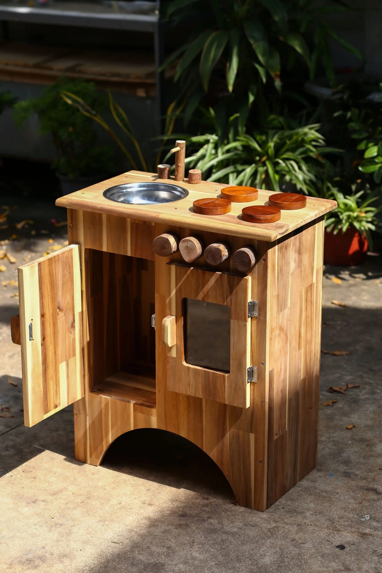 Qtoys Combo Wooden Stove & Sink – Montessori-Inspired Play Kitchen