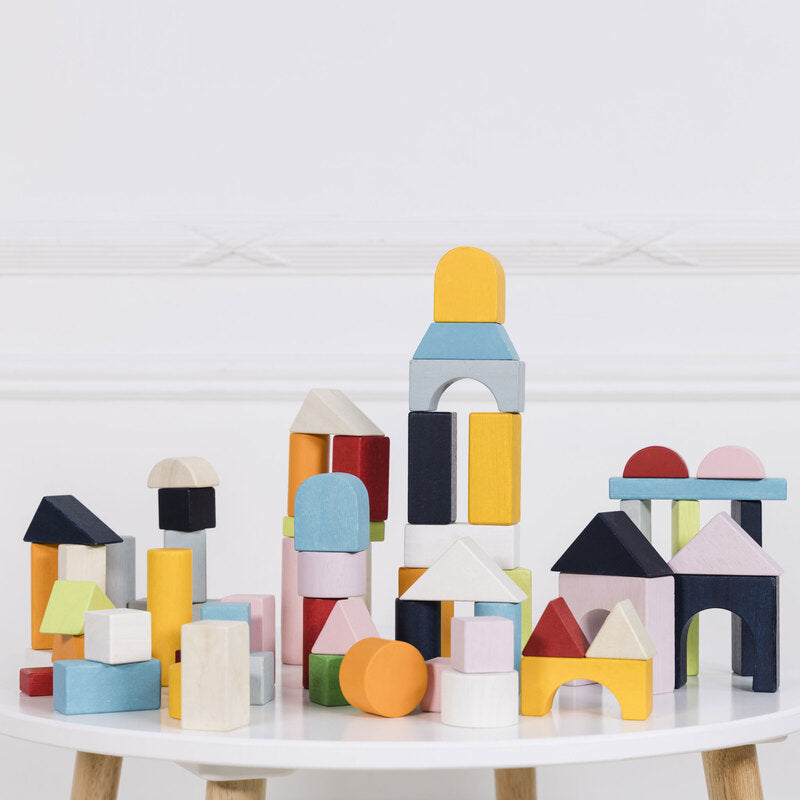Colourful Building Blocks & Bag - 60 Piece