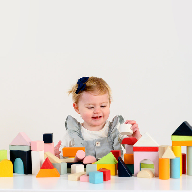 Colourful Building Blocks & Bag - 60 Piece