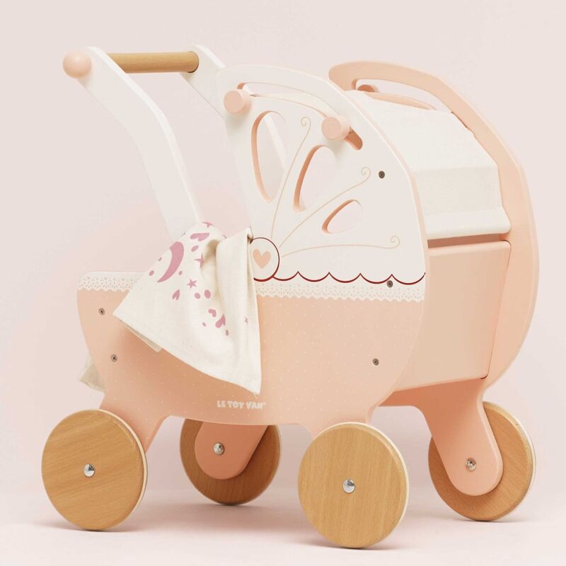 Retro Wooden Doll Pram