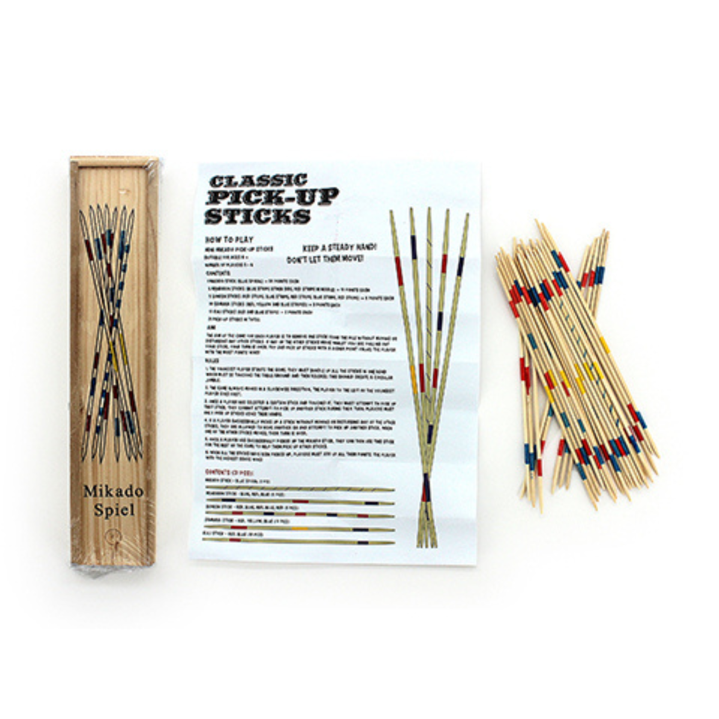 Mikado Spiel – Wooden Pick-Up Sticks Game