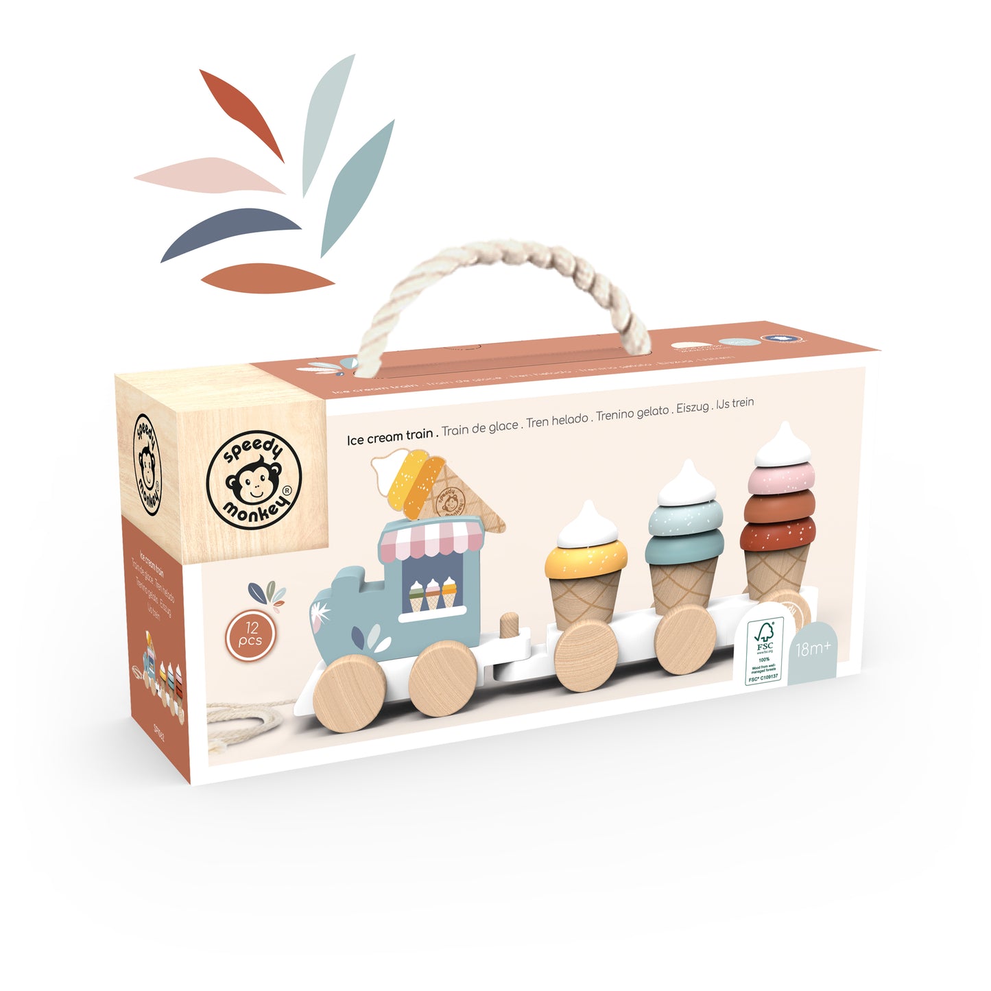 Wooden Ice Cream Stacking Train
