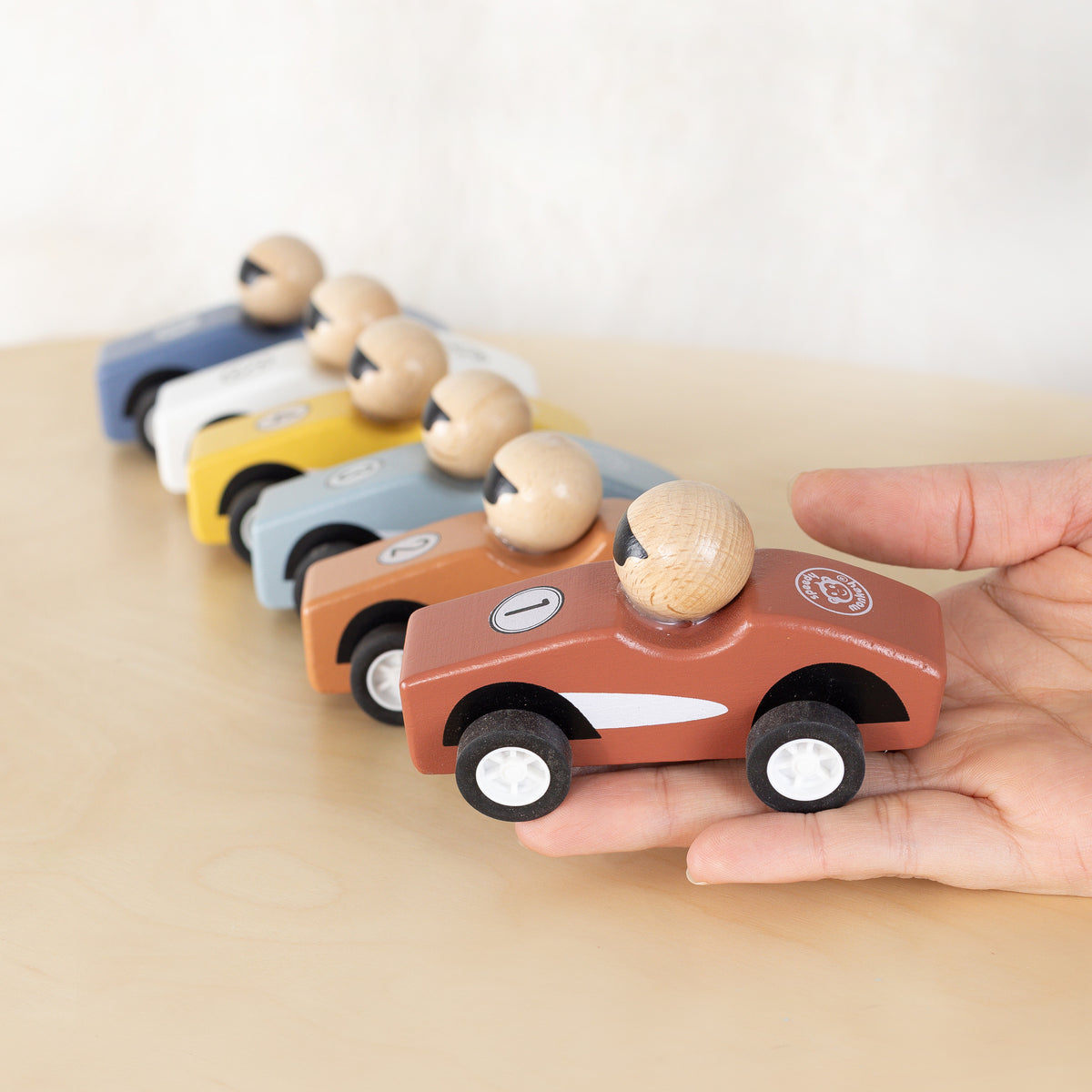 Wooden Pull-Back Racing Cars