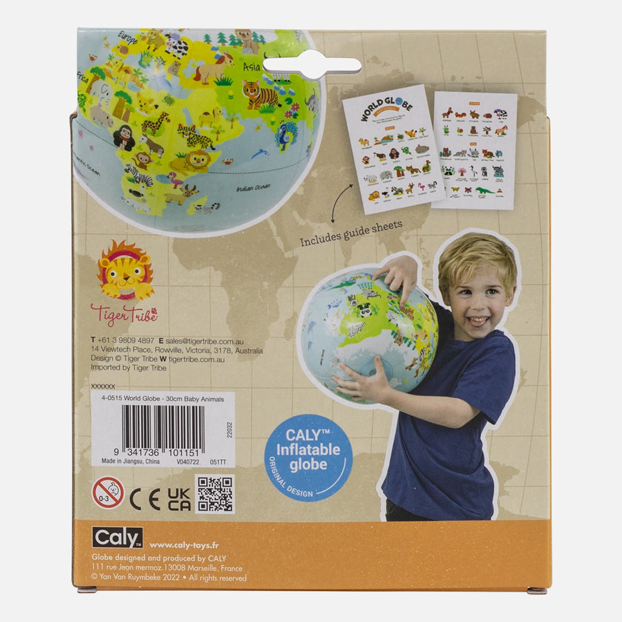 Inflatable World Globe (30cm) | Baby Animals