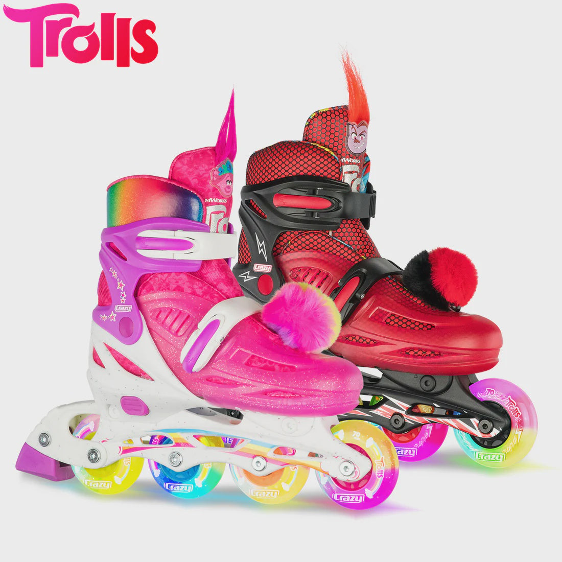 Crazy Skates Trolls Inline Skates (Poppy & Barb)