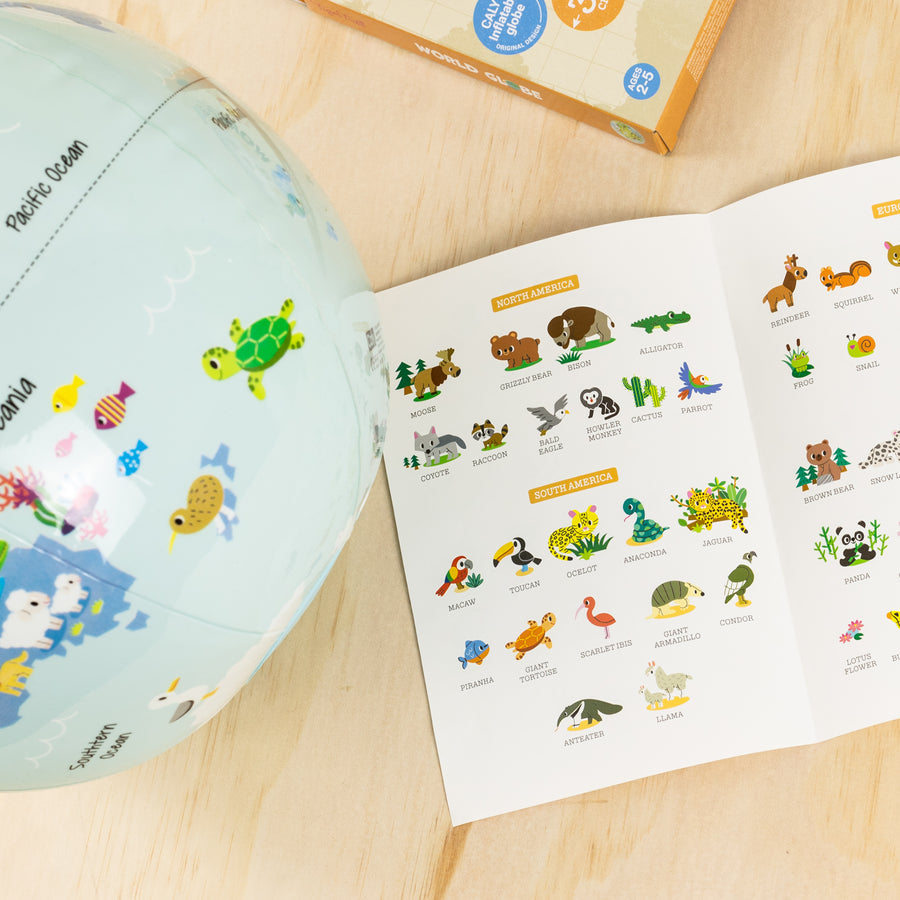Inflatable World Globe (30cm) | Baby Animals