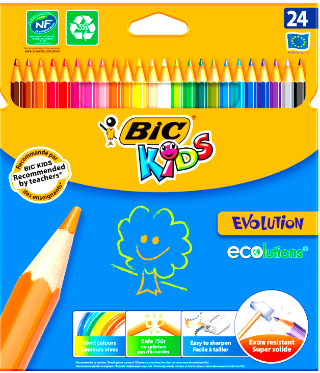 Bic Kids Evolution Colour Pencils 24 Pack