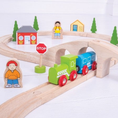 Bigjigs Wooden Railway – Figure of Eight Train Set