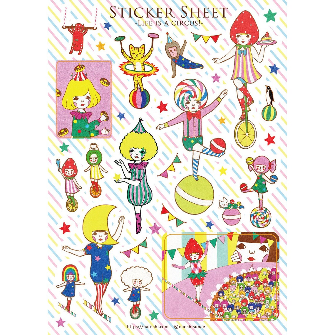 Naoshi Sticker Sheets - Whimsical Art