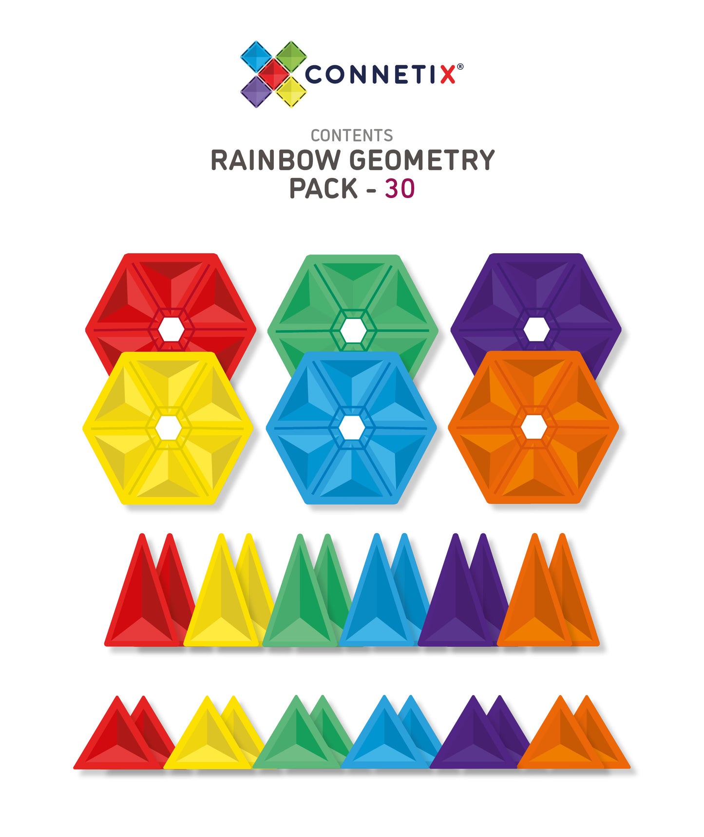 Connetix Rainbow Geometry Pack (30 Pieces)
