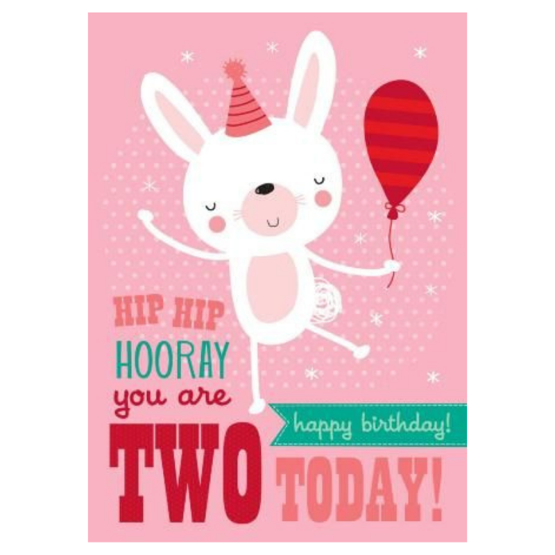Rabbit 2nd Birthday Card