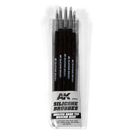 AK Interactive Silicone Brushes – Medium-Hard Medium Tips, Set of 5