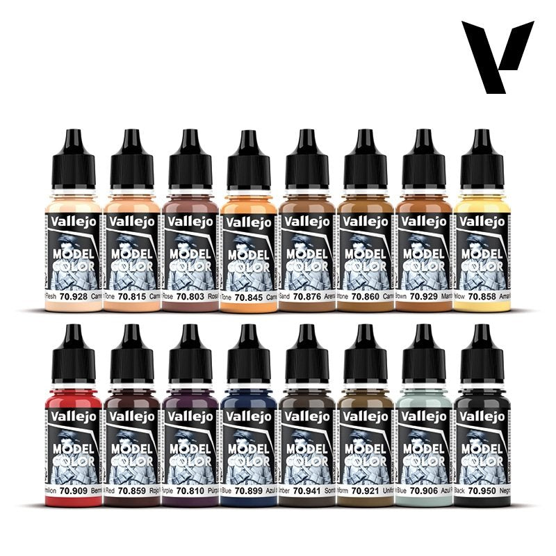 Vallejo Model Color Face & Skin Tones – 16 Paint Set