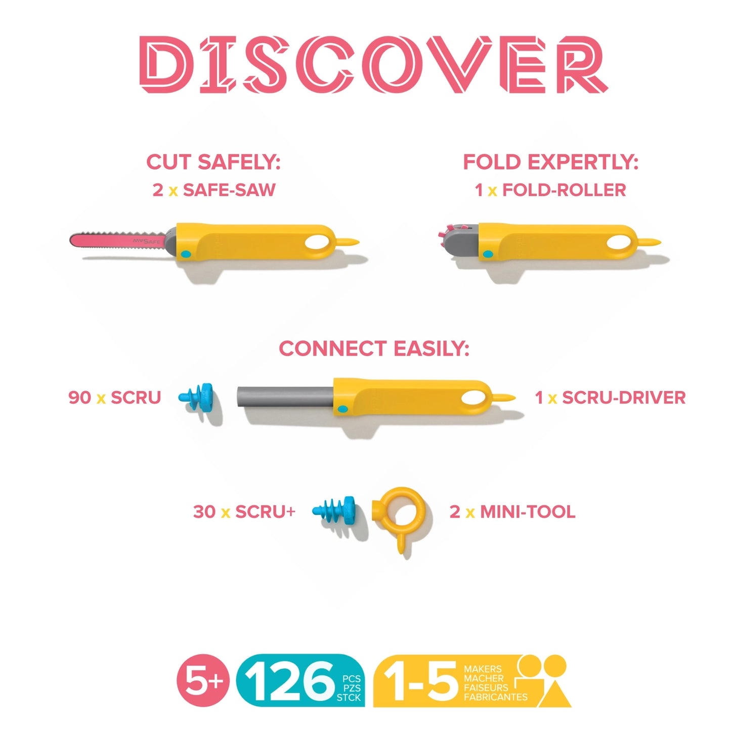 Makedo Cardboard Construction Kit - Discover Edition