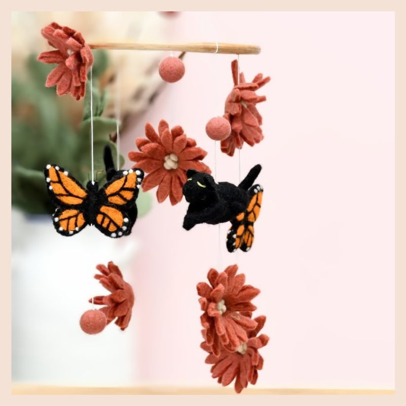 Hanging Mobile | Monarch Butterflies & Baby Panthers