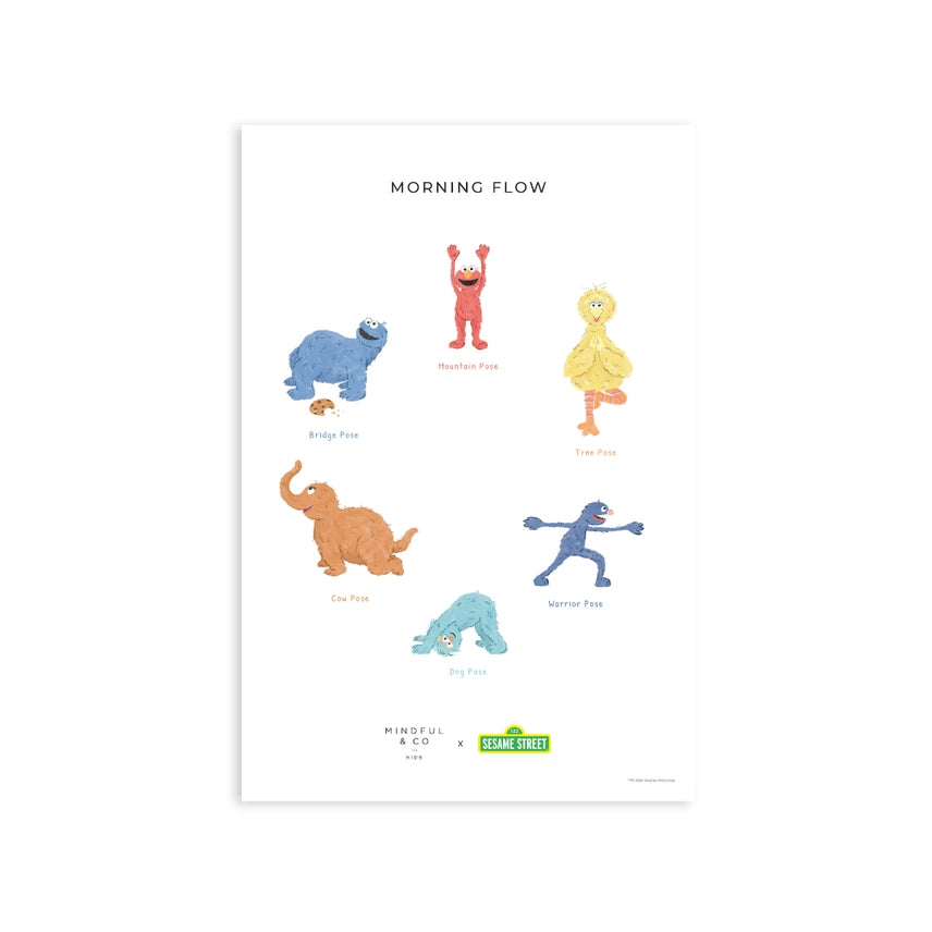 Yoga Poses Print - Sesame Street - Double Sided