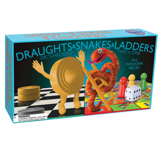 Draughts and Snakes & Ladders Board Game