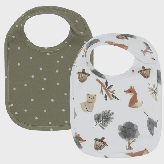 Bibs - Forest Retreat/Olive Dots - 2-pack