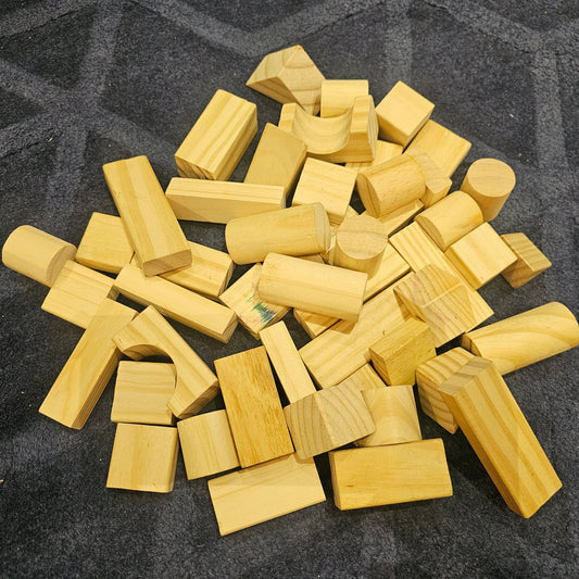 Wooden Blocks - Natural (49 pcs, Second Play)