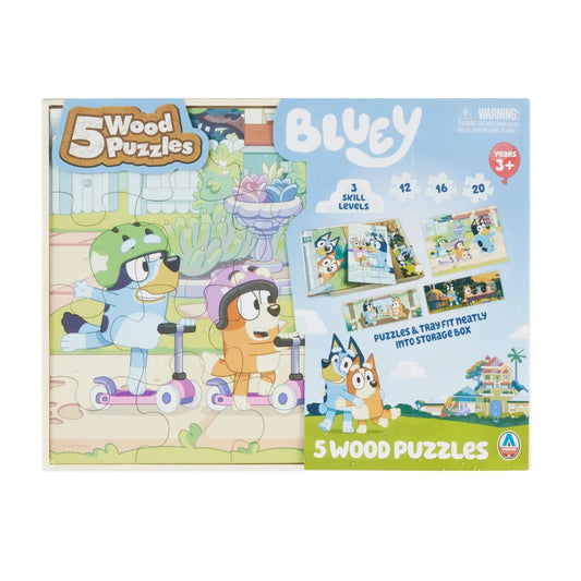 Bluey - 5 Wooden Puzzles