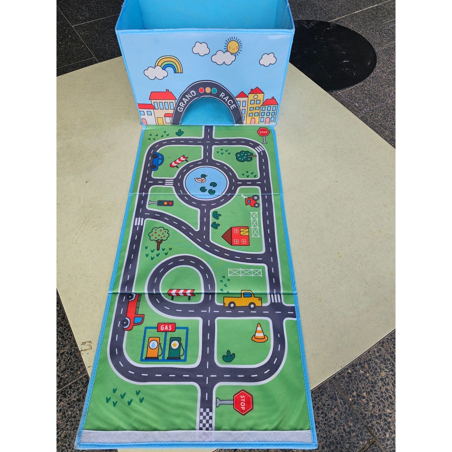 Fold-Out Road Play Mat with Storage Bin (Second Play)