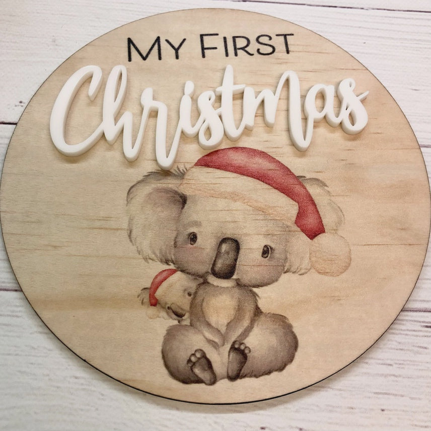 My First Christmas Plaque - Koala