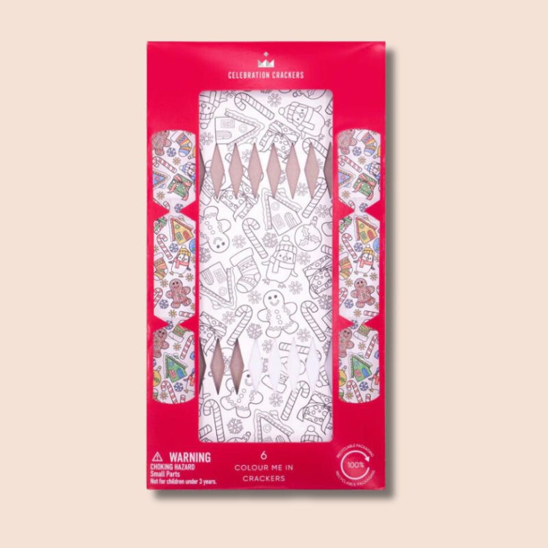 Colour Me DIY Christmas Crackers (6 Pack)