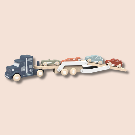 Wooden Car Transporter Set