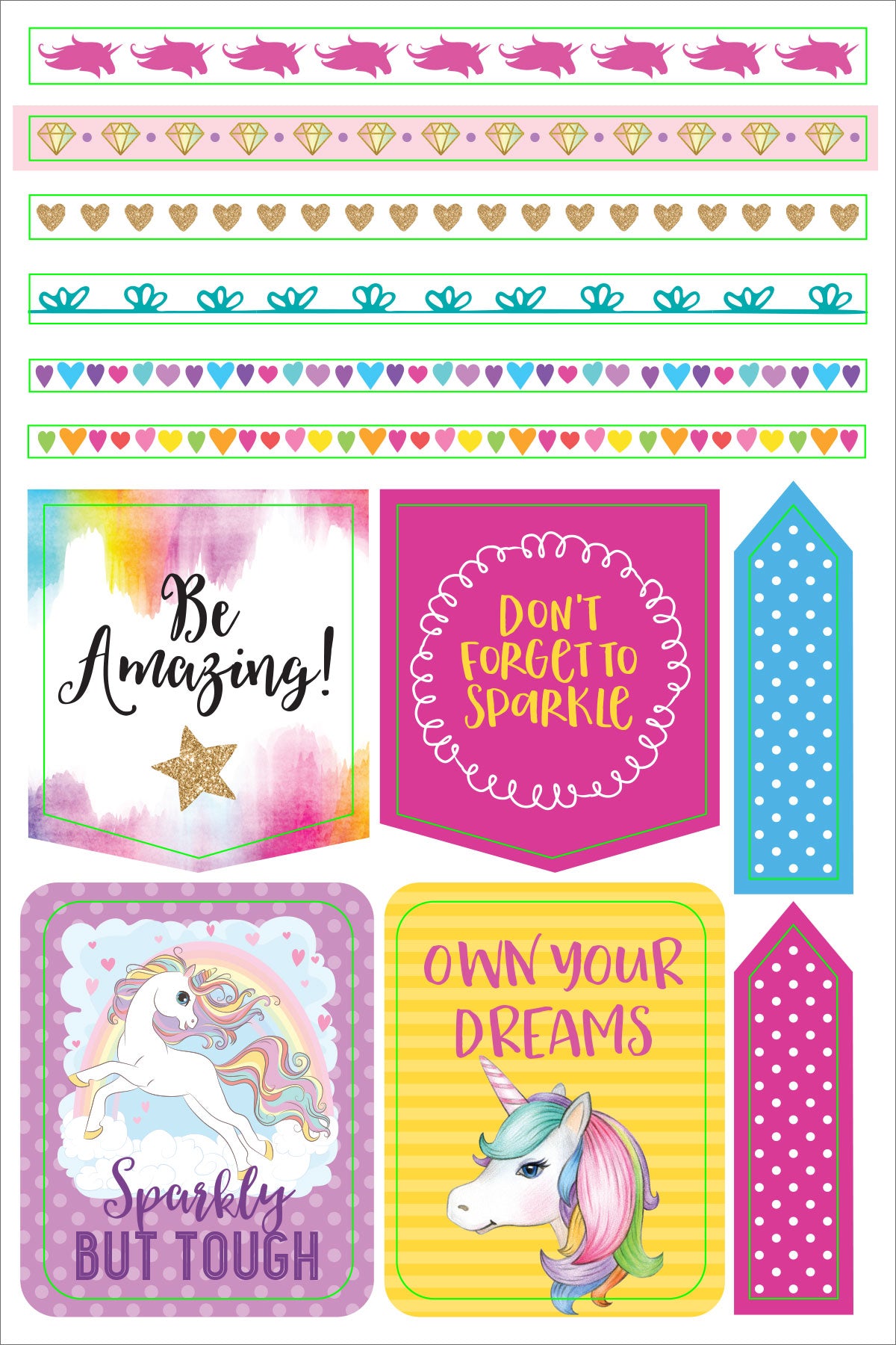 Unicorn notebook, sticker and pen bundle