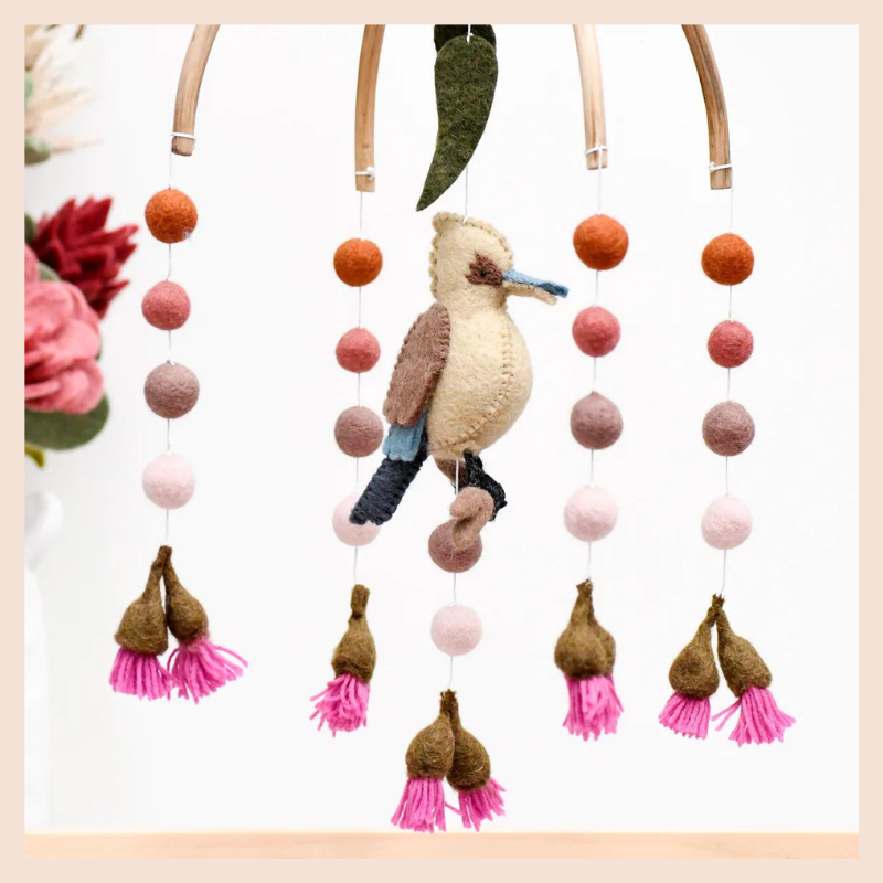 Hanging Mobile | Kookaburra with Gum Blossoms