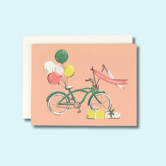 Bicycle & Balloons Birthday Card
