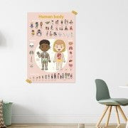 Poppik Discovery Poster & Stickers (48 Stickers) | Human Body