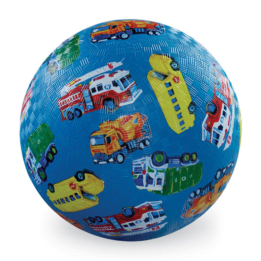 7 Inch Playground Balls - City Vehicles (Blue)