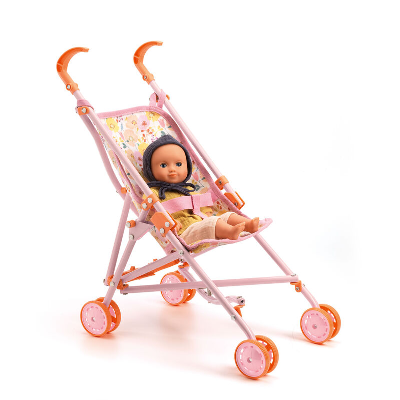 54 cm Pomea Pink Flower Doll Umbrella Stroller
