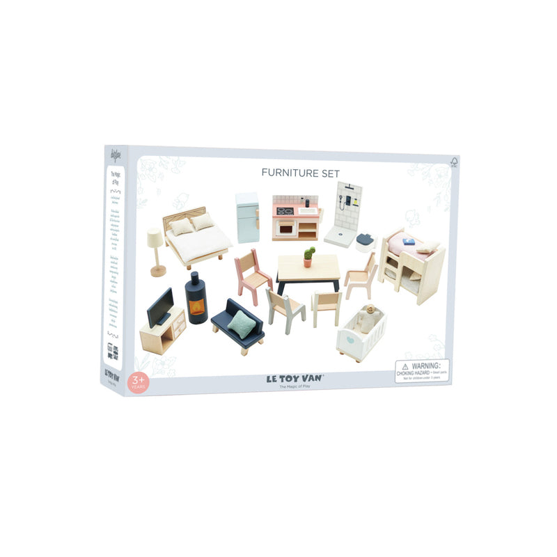 Wooden Dolls House Starter Furniture Set - 35 piece