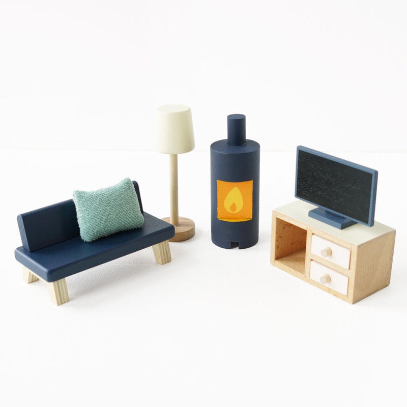 Wooden Dolls House Starter Furniture Set - 35 piece